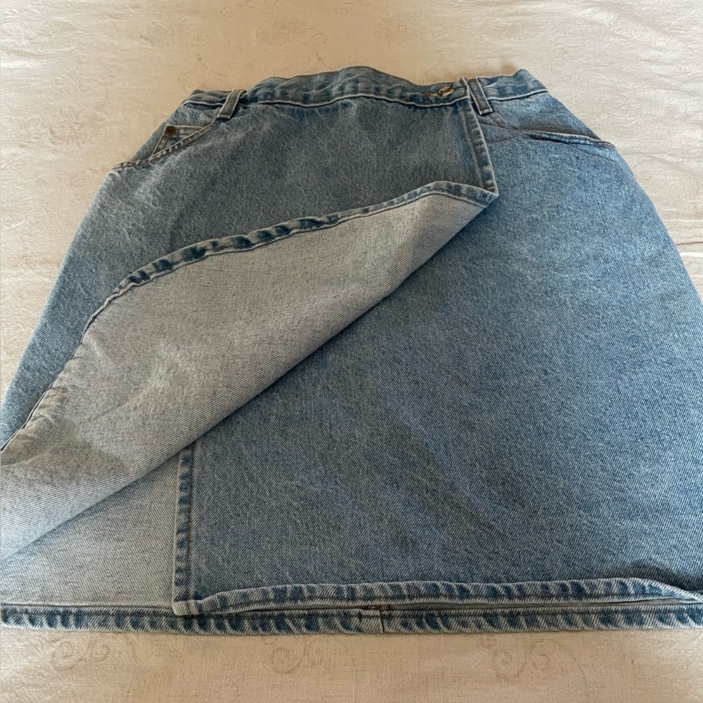 VINTAGE Vivaldi Denim Wrap Skirt - Picture 3 of 5